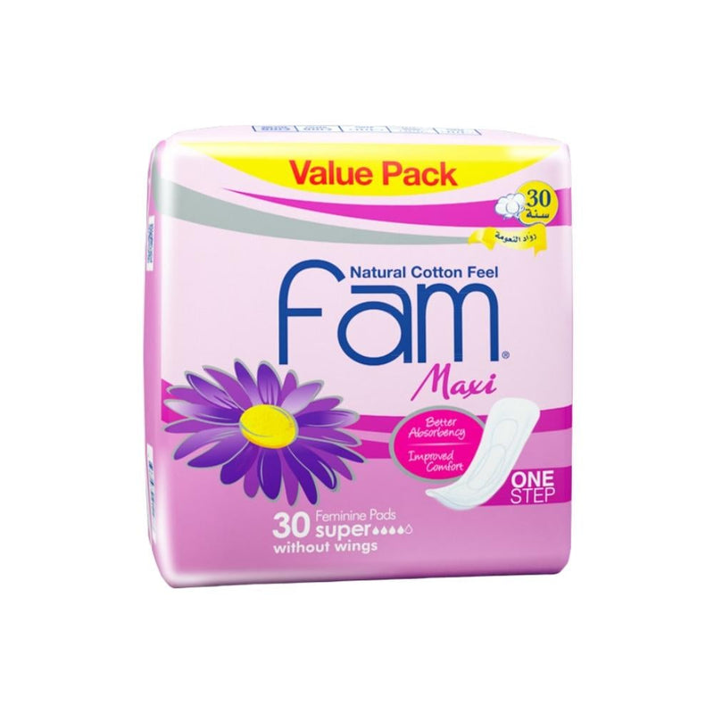 Fam Maxi Sanitary Pads Wingless 30 Count