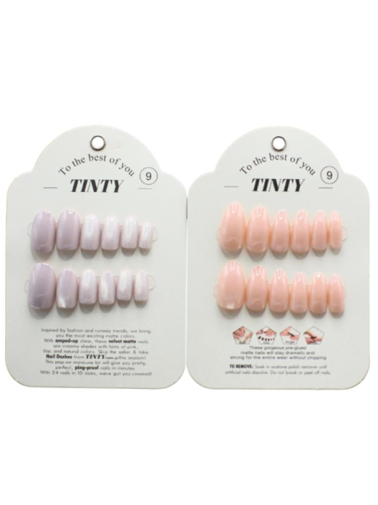 Instant Manicure Press on Nails Stylish Everyday Tinty 24 Pieces