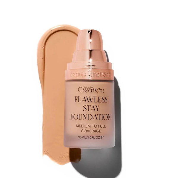 Beauty Creations Stay Flawless Liquid Foundation with Vitamin E, Medium to Full Coverage