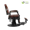 Salon System Men's Barber Chair Brown Synthetic Leather Adjustable