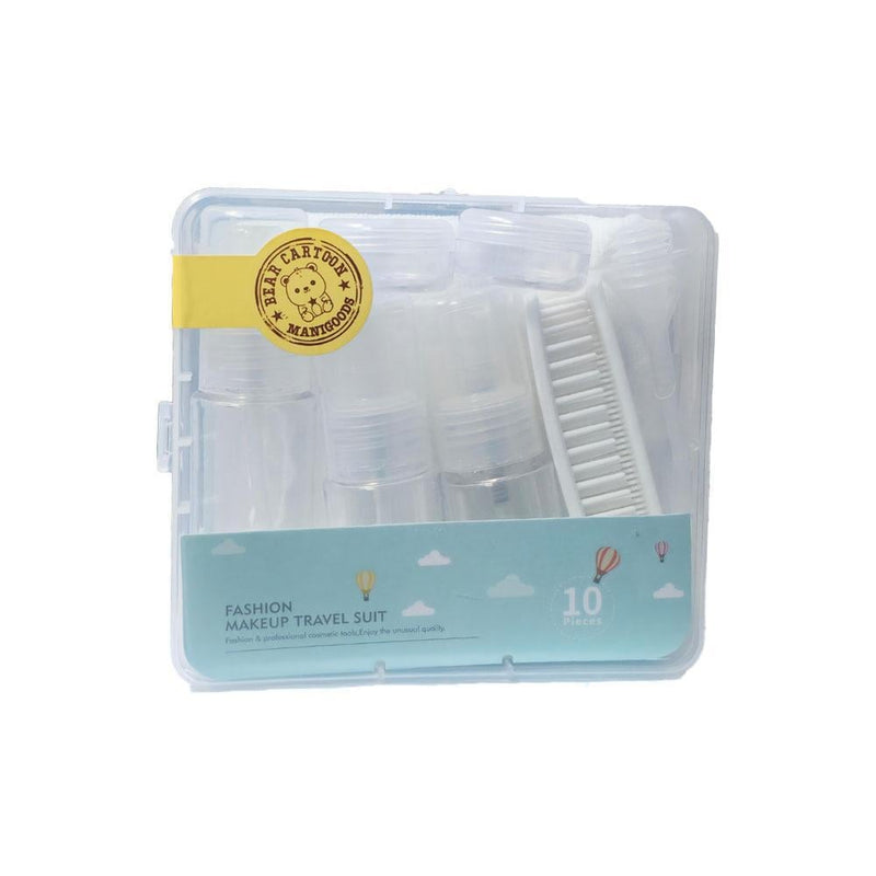 Manigods 10-Piece Travel Set with Empty Containers, Face Towel, Comb