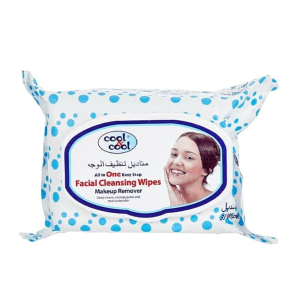 Cool & Cool Facial Cleansing Wipes Makeup Remover 33 Count