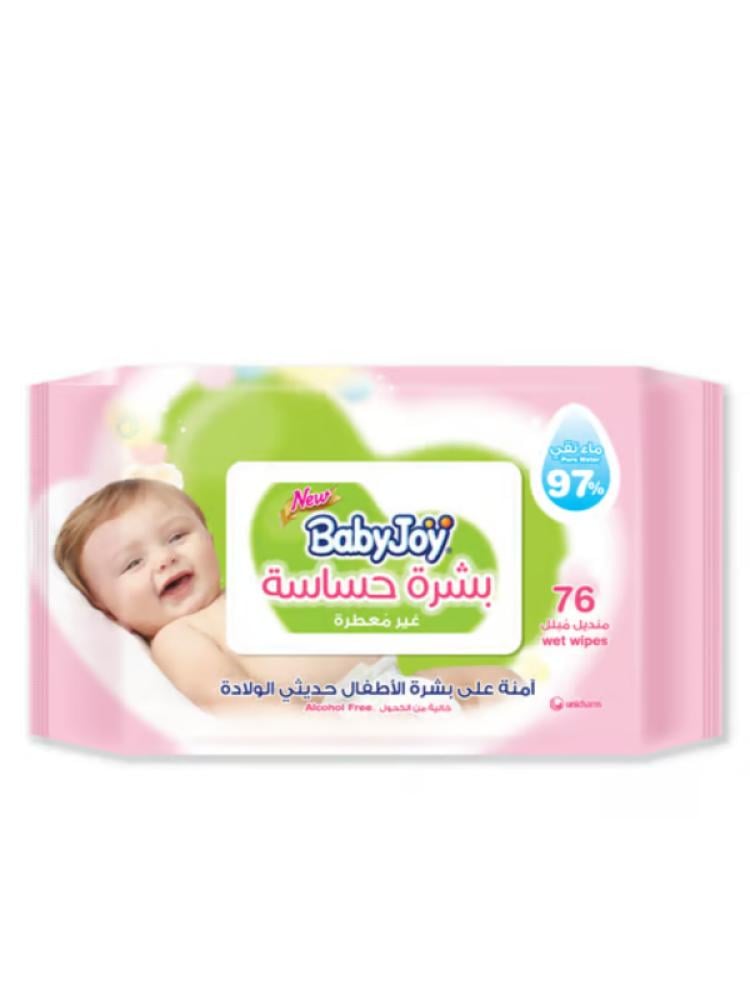 Baby Wipes Alcohol-Free Sensitive Skin Baby Joy 76 Wipes