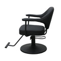 Salon System Black Hydraulic Hair Styling Chair with Leather Seat