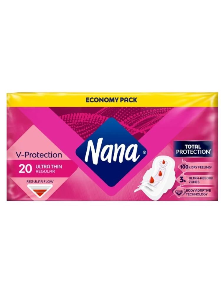 Ultra Thin Medium Feminine Pads with Wings Best Comfort Nana 20 Pads