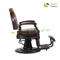 Salon System Men's Barber Chair Brown Synthetic Leather Adjustable