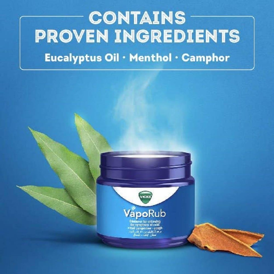 Vicks VapoRub Ointment Cold & Cough Relief Camphor Menthol Eucalyptus 50g