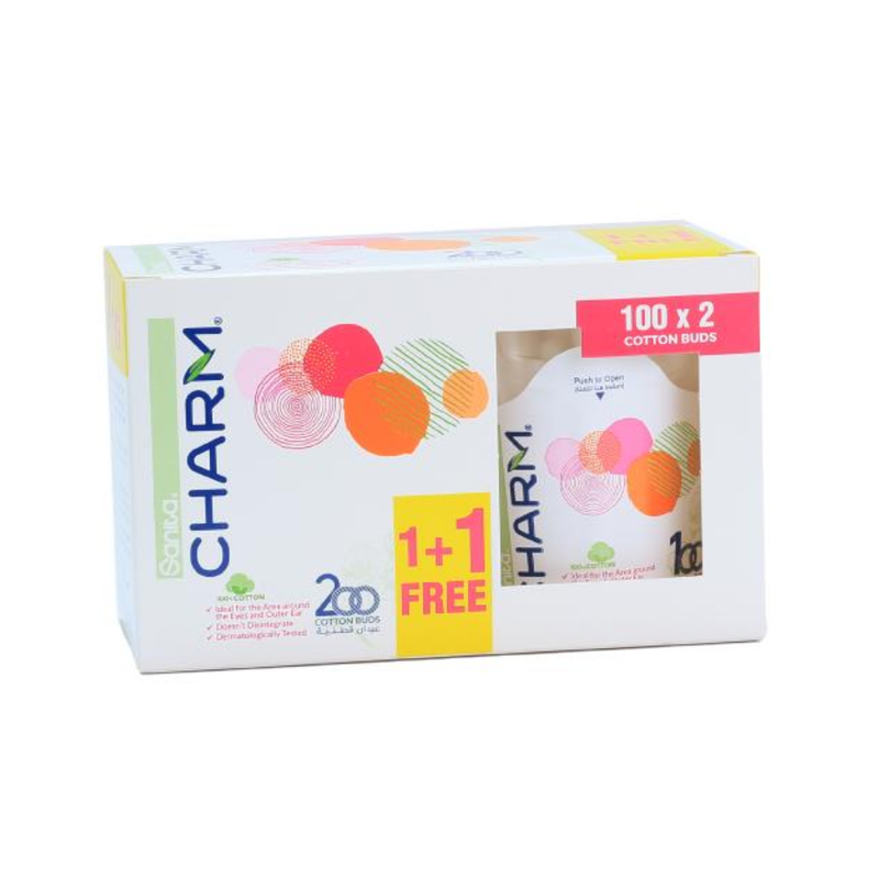 Sanita Charm 100% Pure Cotton Swabs 200 Count