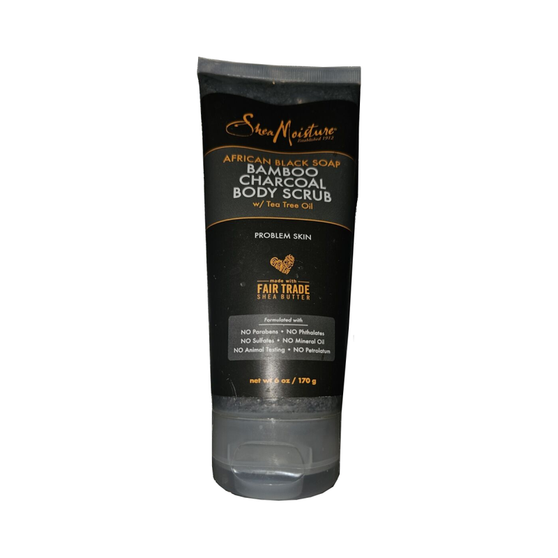 Shea Moisture African Black Soap Bamboo Charcoal Body Scrub, 170g