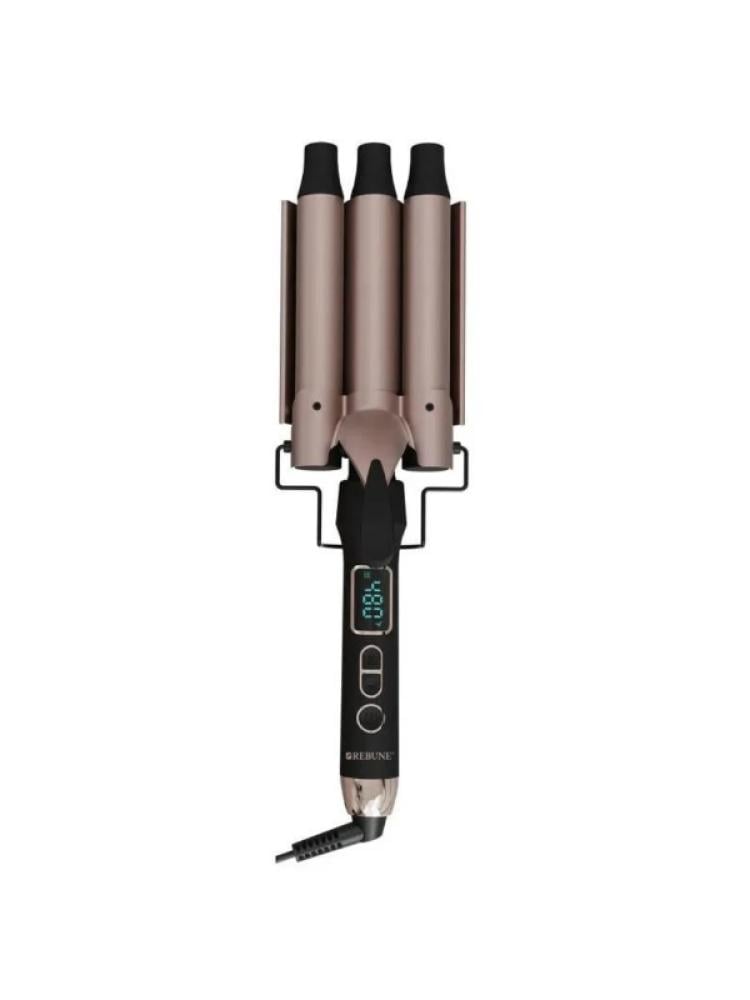 3-Barrel Curling Iron for Beach Waves Digital Display REBUNE RE-2152