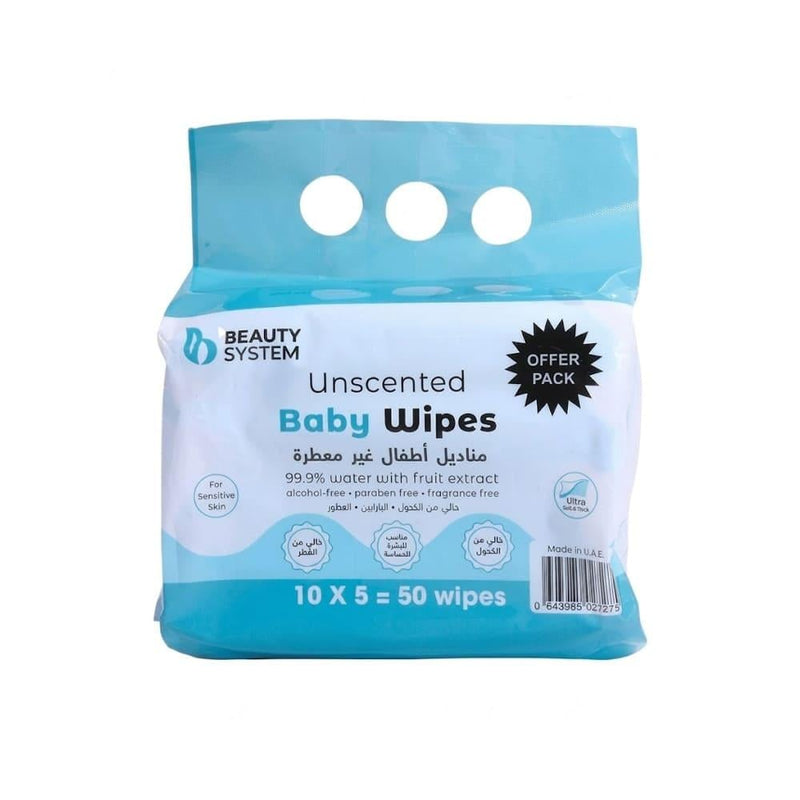 Unscented Baby Wipes Gentle Cleansing Sensitive Skin Beauty System 10x5