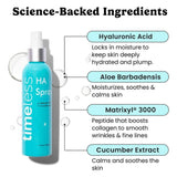 Timeless Skin Care HA Matrixyl 3000 Cucumber Spray Hydrating Mist 120ml