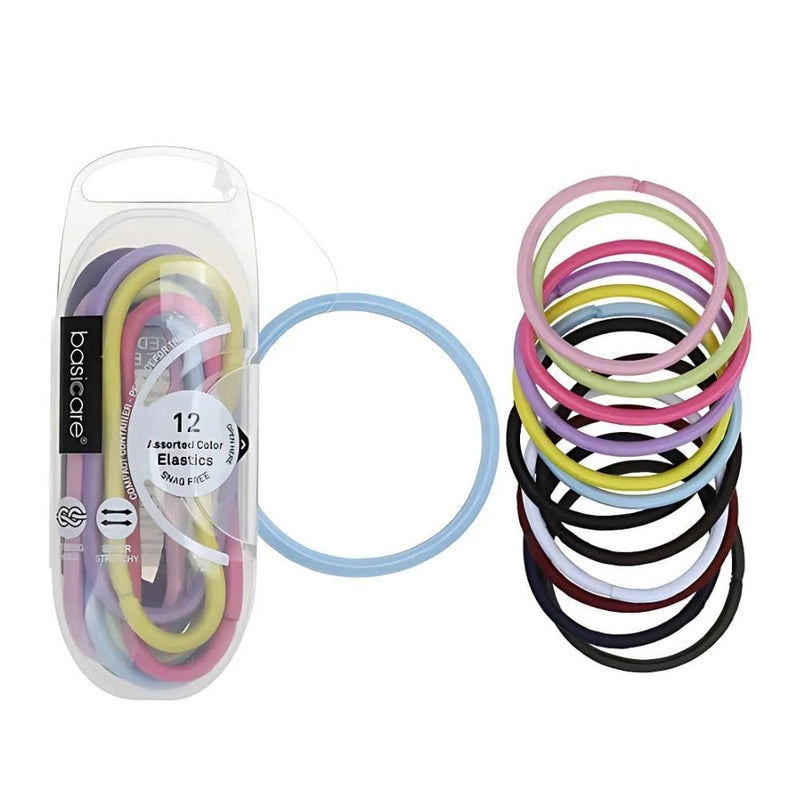Besikur Elastic Hair Ties, Thick Knitted, 12 Count, Colorful
