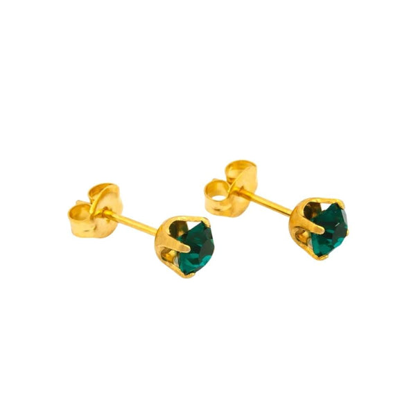 Studex Hypoallergenic Zircon Stud Earrings, Gold Plated, Nickel-Free