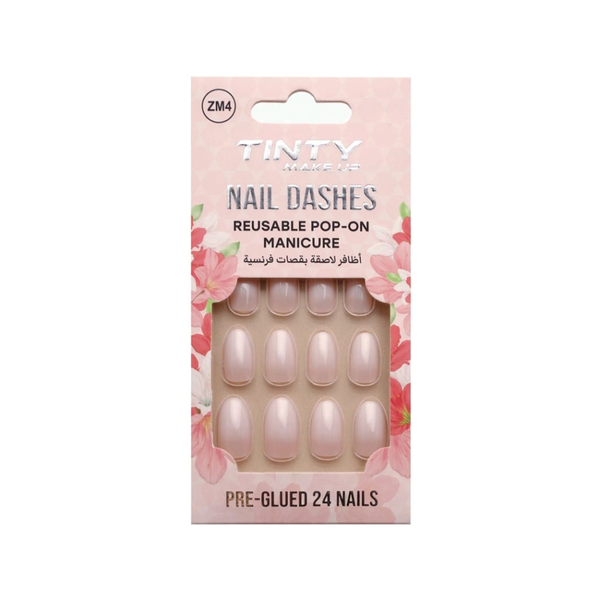 Tinty ZM4 French Cut Adhesive Nails, 24 Pieces