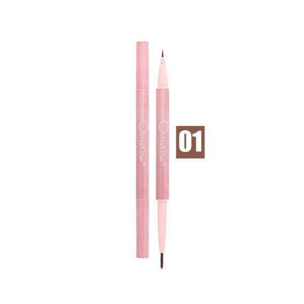 Christine Dual Eyebrow and Eyeliner Pencil, Medium Brown, 01