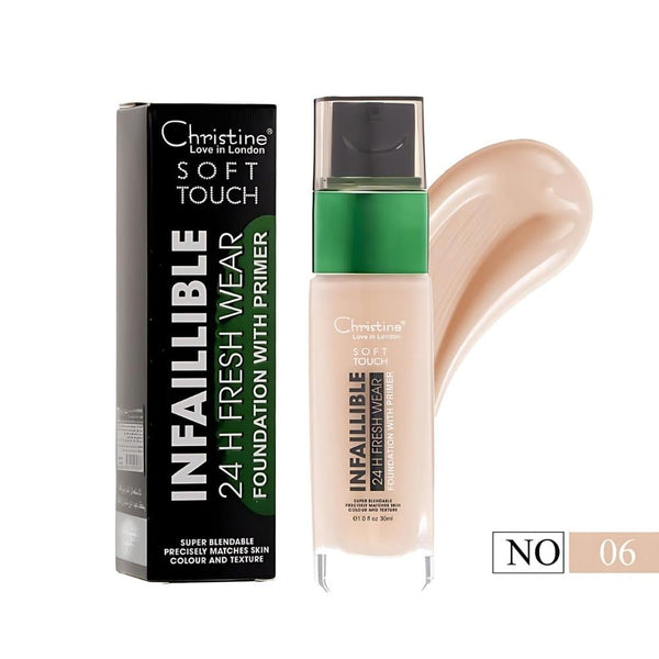 Christine Soft Touch Full Coverage Foundation, Shade 06, Long-Lasting