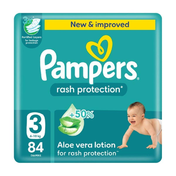 Pampers Diapers Taped Rash Protection Giant Pack Size 3 84 Count