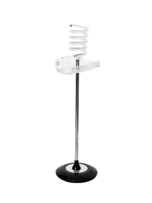 Salon System Hair Dryer Holder Stand with Dish, White, 92 cm
