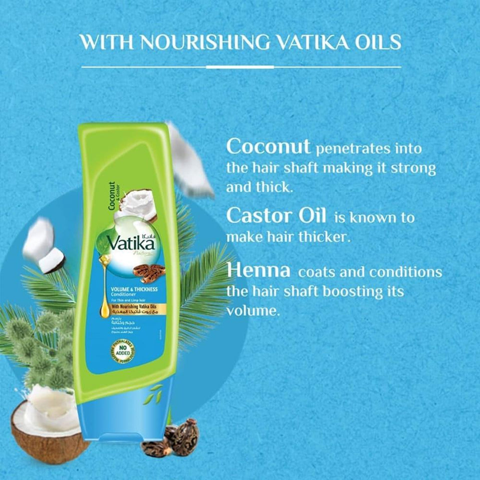Vatika Naturals Volume and Thickness Conditioner for Fine Hair 400ml