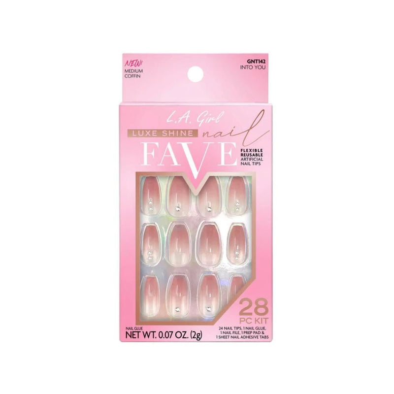 La Girl Lux Shine Artificial Nails GNT142 Total Vibe, 28 Pieces