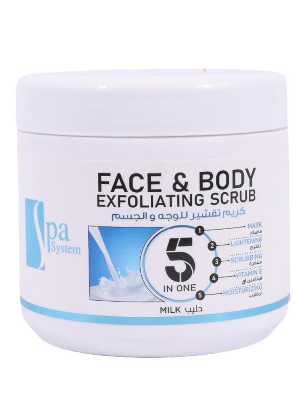 Spa System Milk Face & Body Scrub with Vitamin E - 500ml