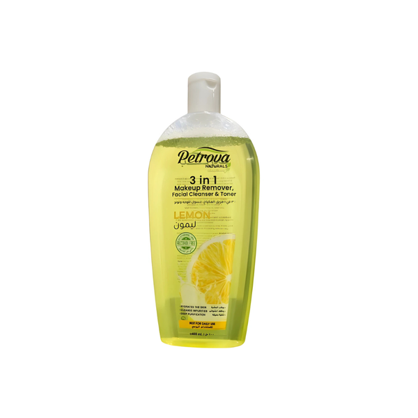 Petrova 3-in-1 Makeup Remover, Facial Cleanser and Toner with Lemon, 400ml