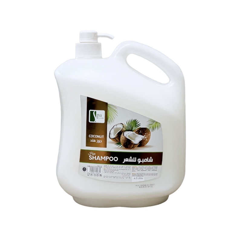 Spa System Coconut Hair Shampoo, Moisturizing & Strengthening, 4.2L