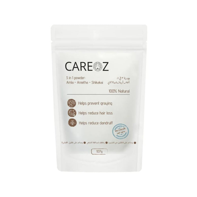 Careoz 3-in-1 Amla Areetha Shikakai Hair Powder for Strength & Shine, 107g
