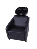 Salon System Bentley Spear Black Shampoo Chair with Adjustable Ceramic Basin