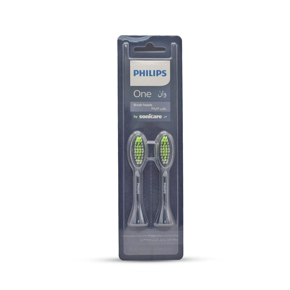 Philips One Toothbrush Heads Black Sonicare Deep Clean Soft Bristles 2-pack