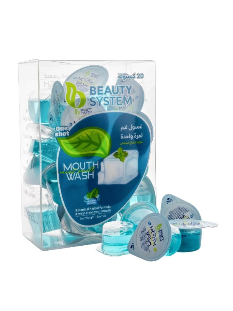 Mouthwash Capsules Refreshing Mint Alcohol-Free Oral Care Beauty System 20x13ml