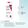 Cerave Soothing Body Wash, Hyaluronic Acid, Ceramides, Dry Skin, 296ml