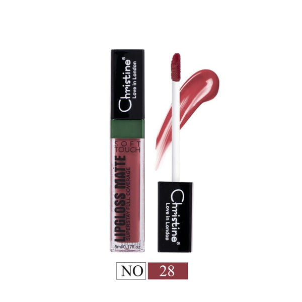 Christine Matte Liquid Lipstick No. 28, Long-Lasting & Waterproof