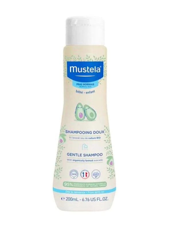 Mustela Gentle Baby Shampoo with Organic Avocado Extract, Soap-Free, 200ml