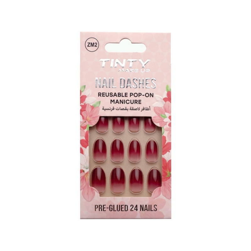 Tinty French Cut Adhesive Nail Set 24 Pieces ZM2