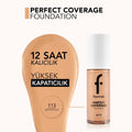Flormar Perfect Coverage Foundation, SPF 15, Medium Beige, 12-Hour Wear