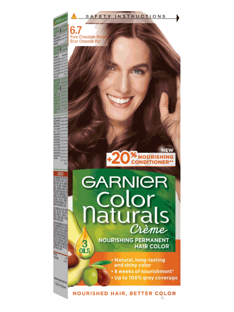 Light Brown Hair Color Pure Chocolate 6.7 Garnier 100ml