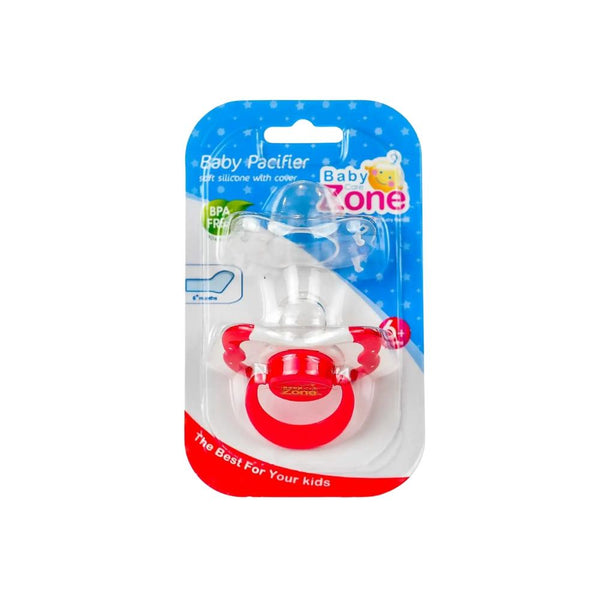 Baby Zone Pacifier with Built-in Cover, BPA-Free Silicone, Ergonomic