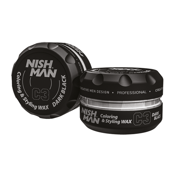 Hair Styling Wax Stick Black Colouring Nishman C3 100ml