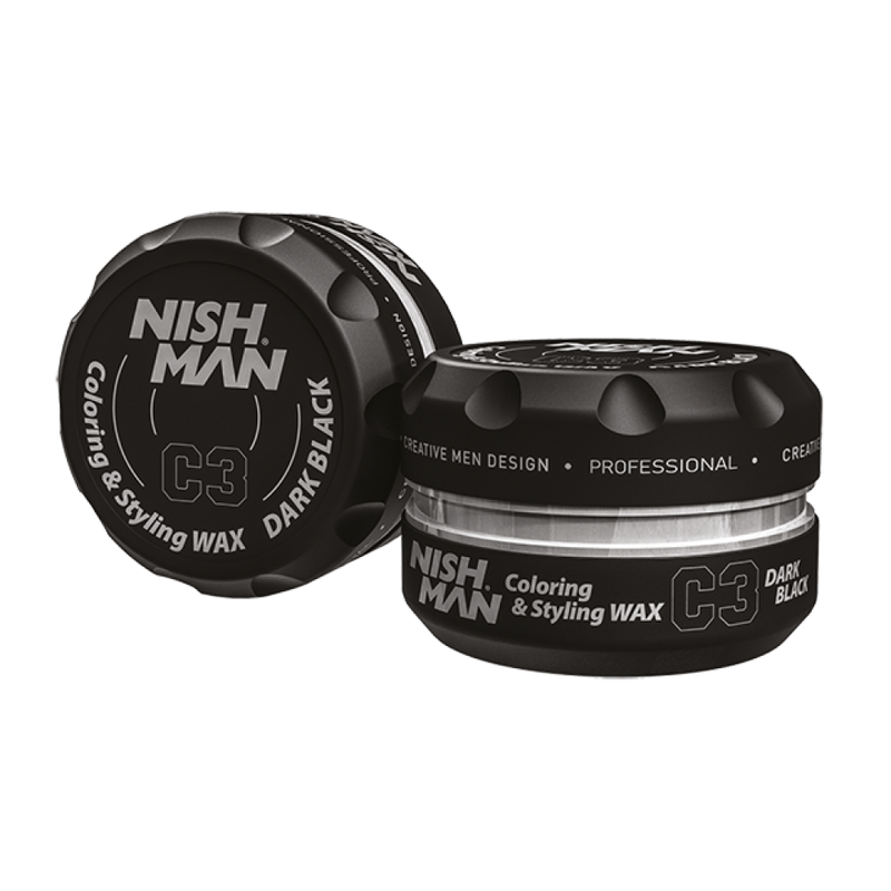 Hair Styling Wax Stick Black Colouring Nishman C3 100ml