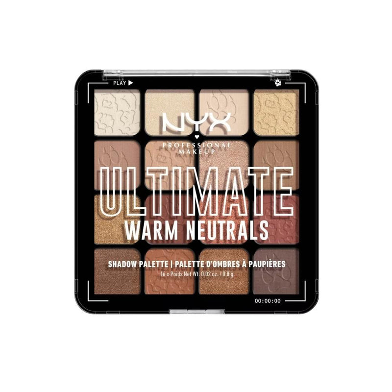 Nyx Ultimate Eyeshadow Palette Warm Neutrals 16 Shades Matte Shimmer