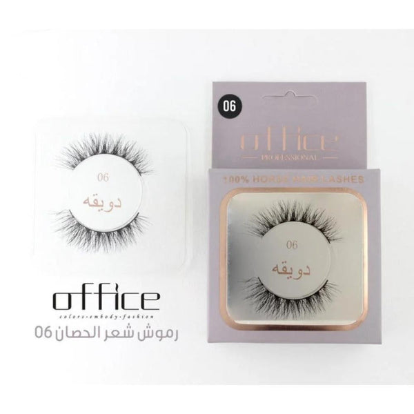 Office Horsehair Eyelashes Natural Wing Style Size 06