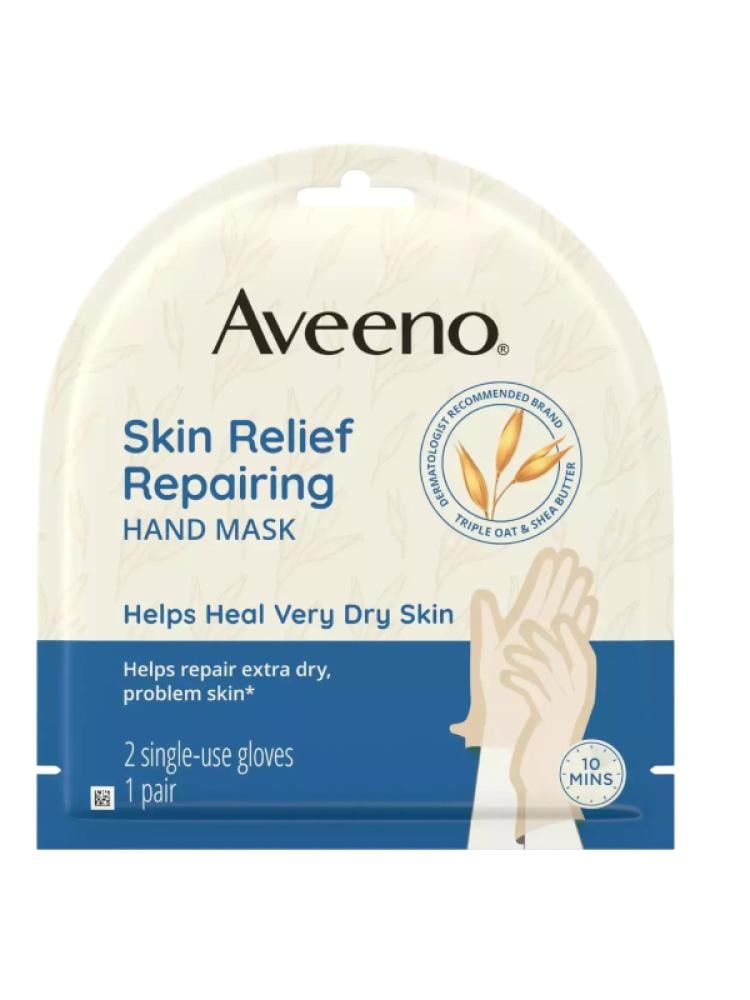 Aveeno Skin Repair Hand Mask with Prebiotic Oatmeal & Shea Butter - 2 Count