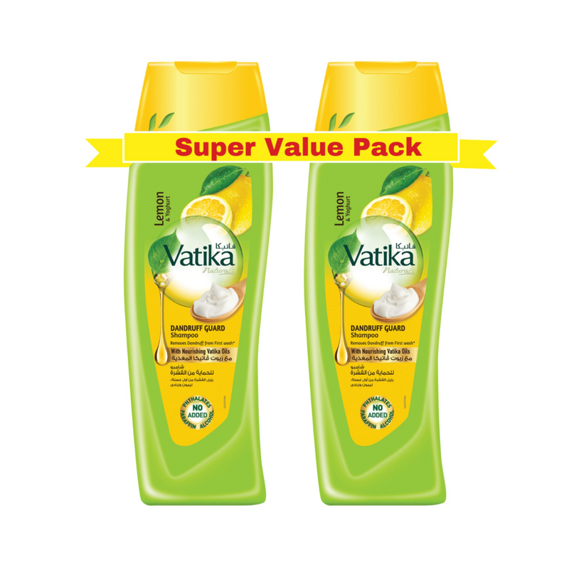 Vatika Anti-Dandruff Shampoo Lemon and Yogurt, 800ml (2 Pack)