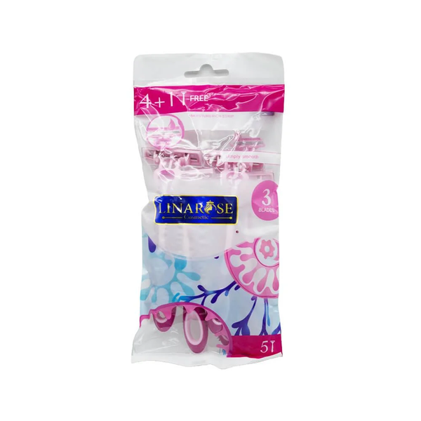 Linarose Venus Plus 3-Blade Razor with Aloe Vera Strip, 5-Piece Set