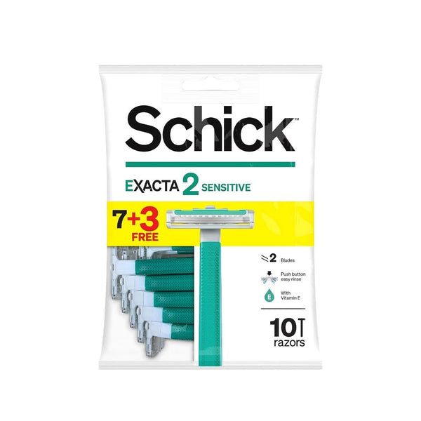 Schick Execta Men's Razor 10 Count, Ceramic Blades, Aloe Vera & Vitamin E
