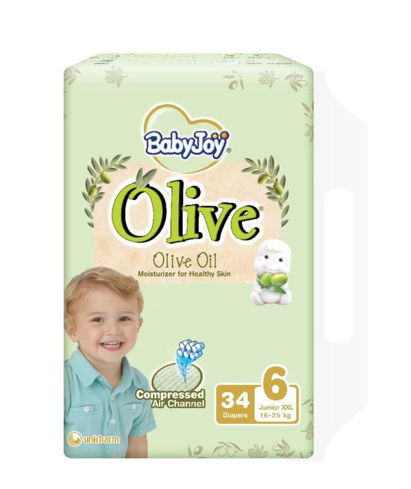 Baby Diapers Olive Oil Infused Size 6 Junior 34 Count Baby Joy