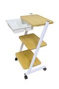 Salon System Model T-029B Wooden Trolley with Shelves and Side Bins