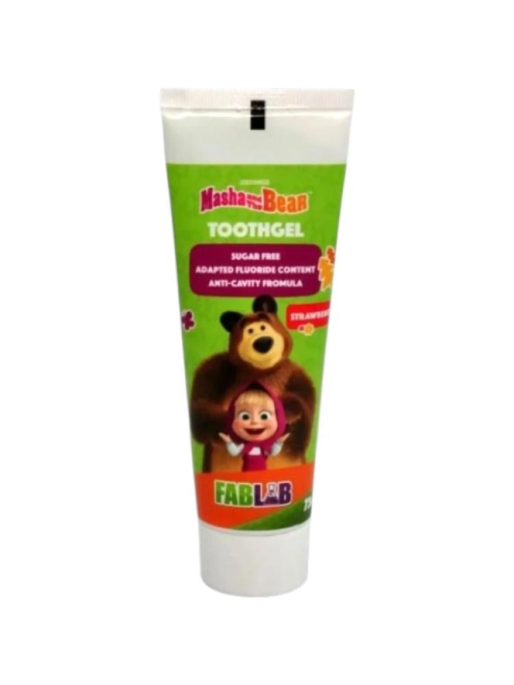 Kids Fluoride Toothpaste Strawberry Masha and the Bear Fab Lab 75ml